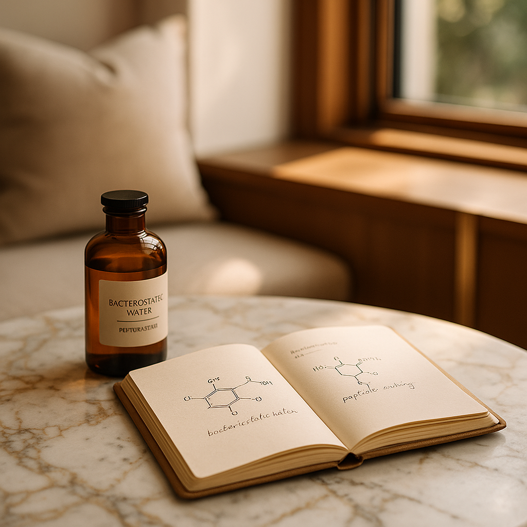 Bacteriostatic water for research peptide reconstitution in laboratory settings