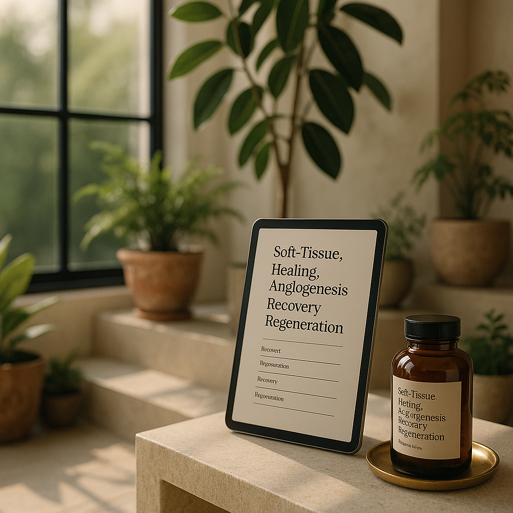 Cinematic ultra-high-resolution photograph: TB-500 soft tissue healing